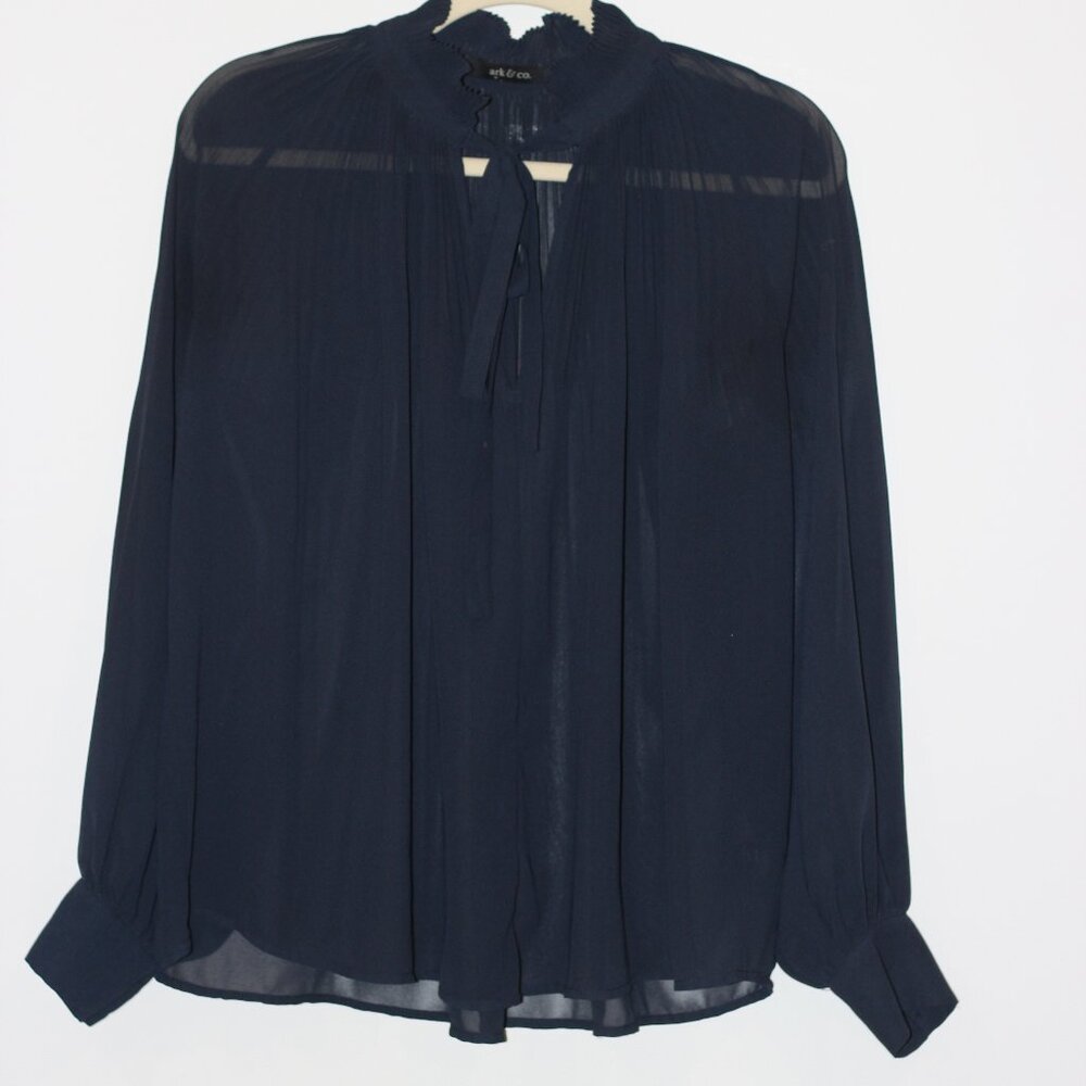 Ark & Co Transparent Navy Blouse